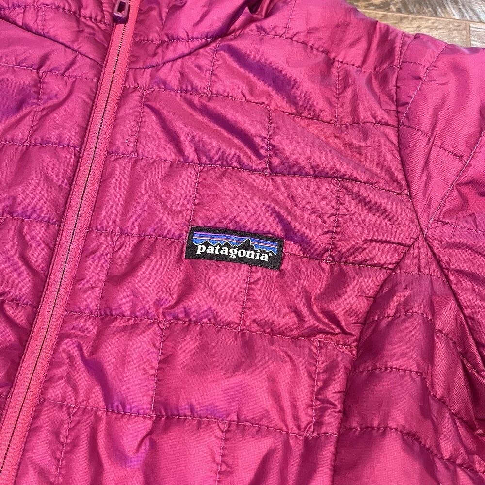 Patagonia Nano Puff Jacket Womens Small Magenta Hoody Thermal Hooded Puffer Coat - Picture 5 of 15